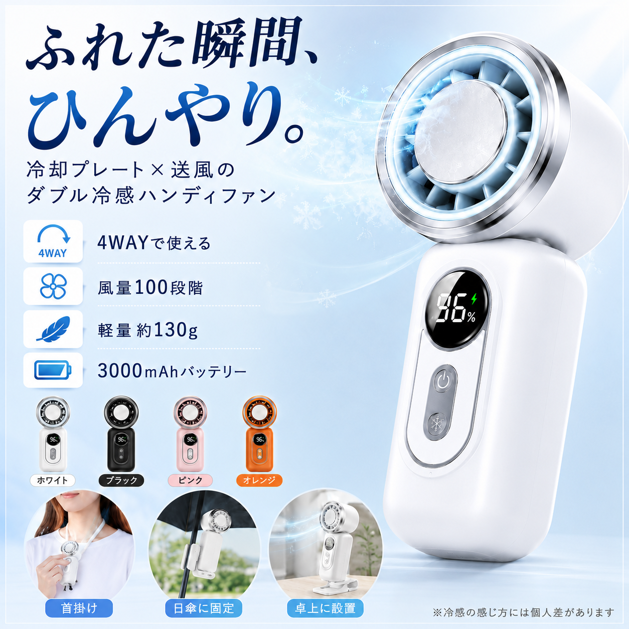 【本日終了⏰】【累計15万台突破🏆】4WAY 取り付けOK 小型瞬間冷却ハンディファン【顧客満足度No.1獲得商品🥇】【全国送料無料🚗】