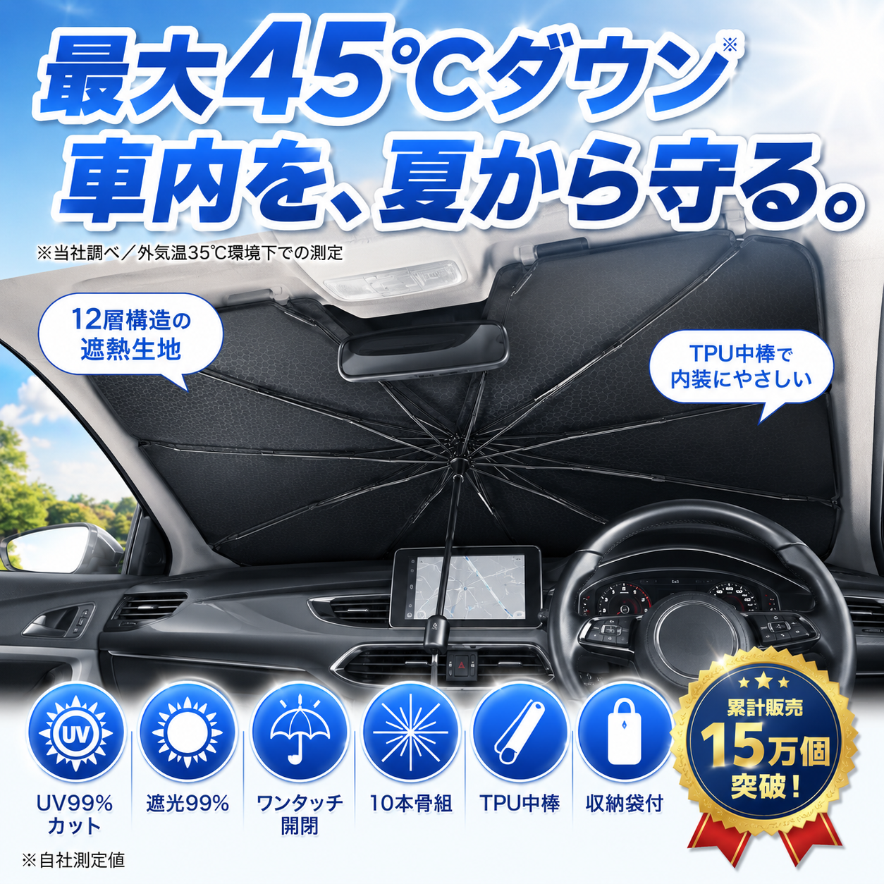 【本日終了⏰】【累計15万個突破🏆】サンシェード【顧客満足度No.1獲得商品🥇】【全国送料無料🚗】