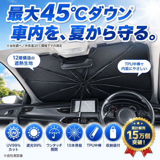 【本日終了⏰】【累計15万個突破🏆】サンシェード【顧客満足度No.1獲得商品🥇】【全国送料無料🚗】