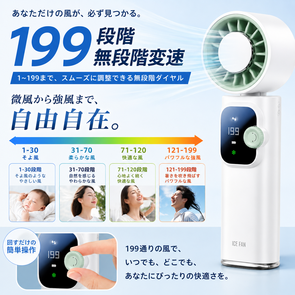 【本日終了⏰】【累計15万台突破🏆】強力冷却ハンディファン【顧客満足度No.1獲得商品🥇】【全国送料無料🚗】