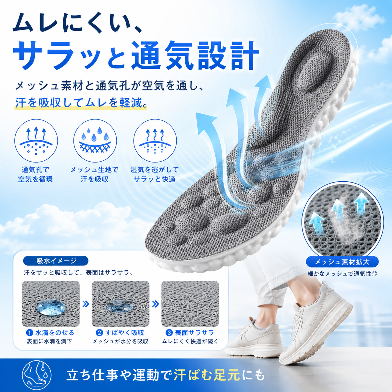 【本日終了⏰】【累計15万枚突破🏆】4D立体クッションインソール【顧客満足度No.1獲得商品🥇】【全国送料無料🚗】
