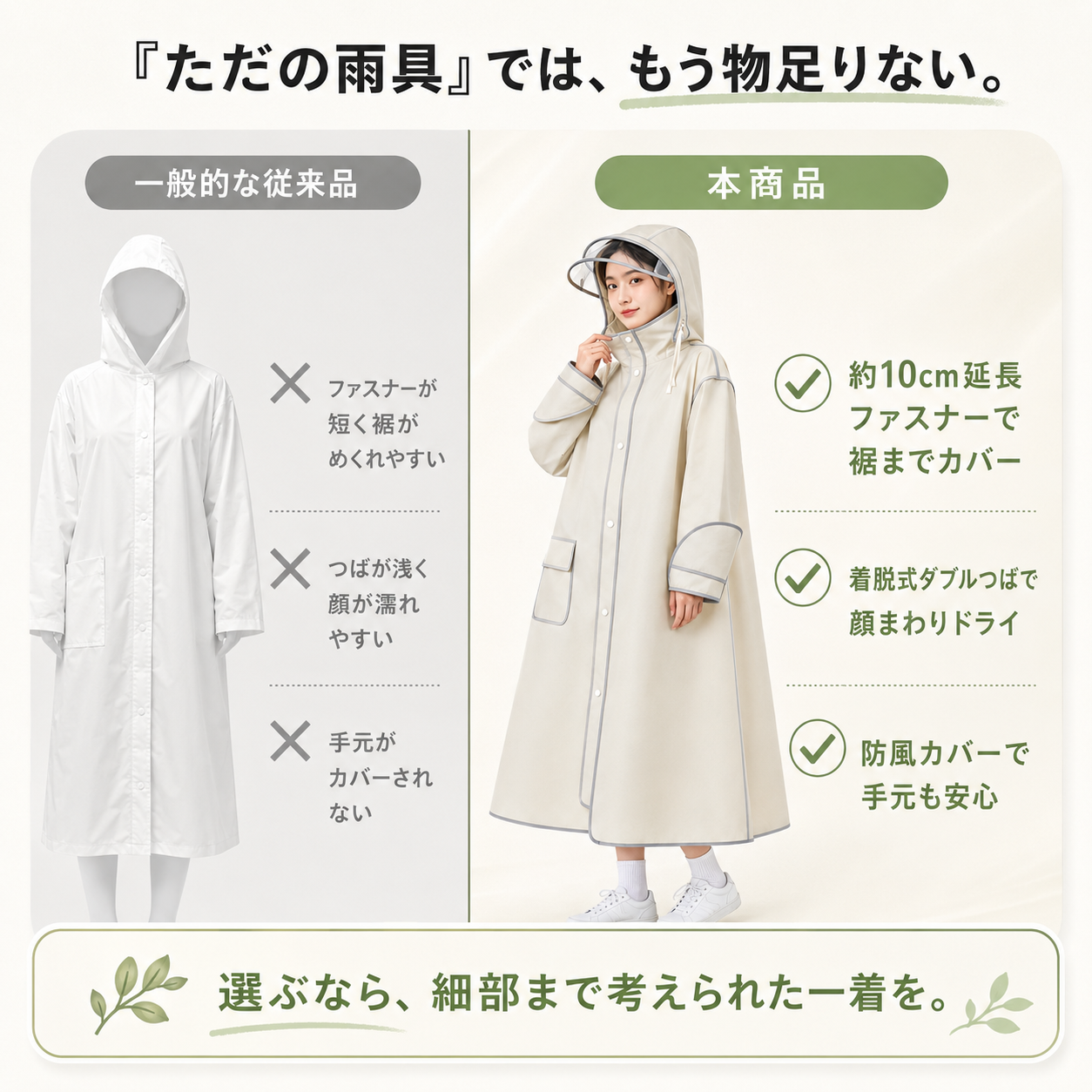 【本日終了⏰】【雨の日の通勤・通学に】ロング丈レインコート｜透明ダブルつば付き・男女兼用【全国送料無料🚚】