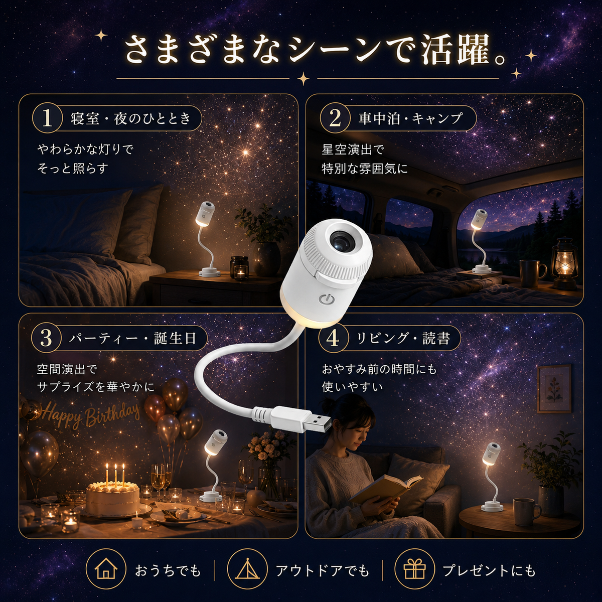 【本日終了⏰】USB星空ナイトライト【全国送料無料🚗】