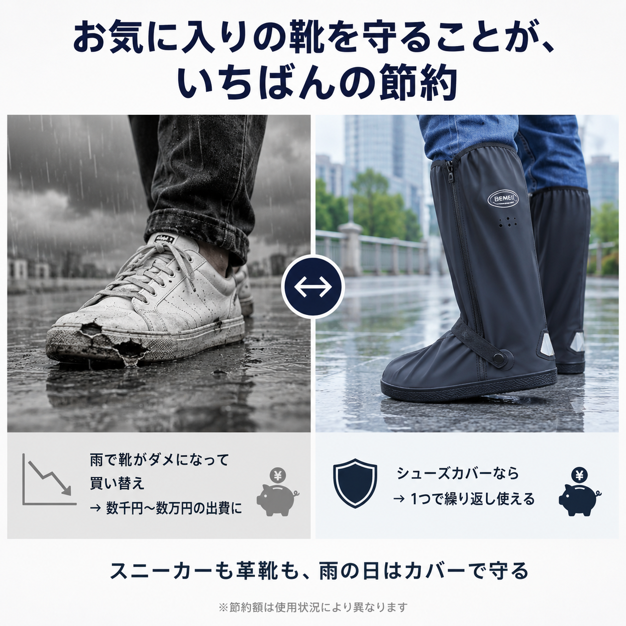 【本日終了⏰】【靴の上からサッと履くだけ】レインシューズカバー【ロング丈・防水設計】【全国送料無料🚚】