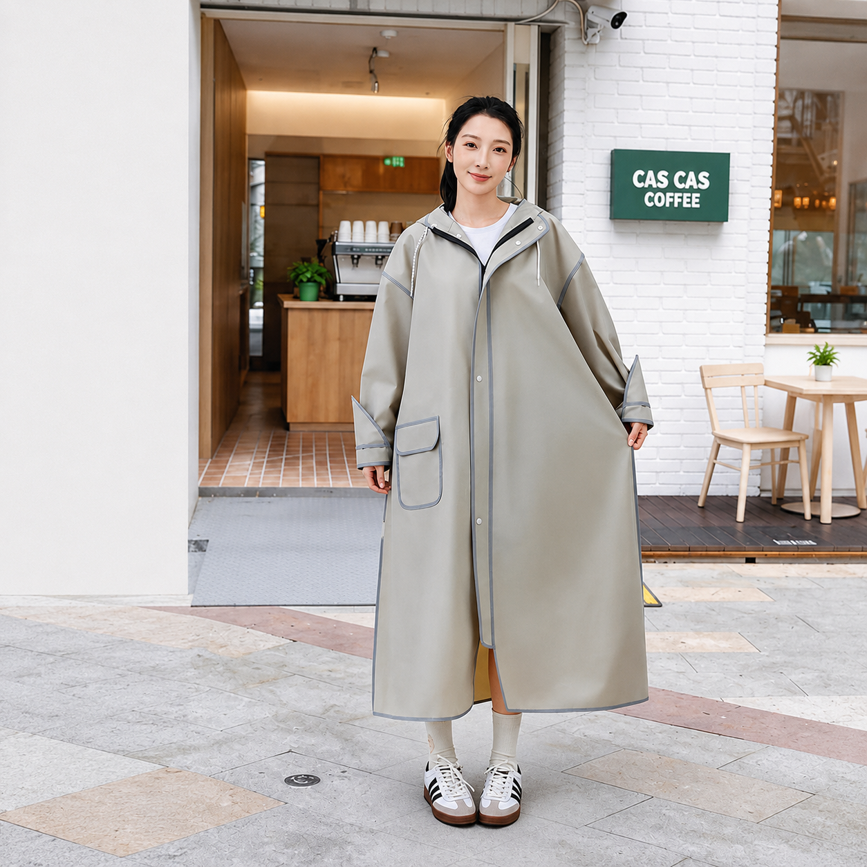 【本日終了⏰】【雨の日の通勤・通学に】ロング丈レインコート｜透明ダブルつば付き・男女兼用【全国送料無料🚚】